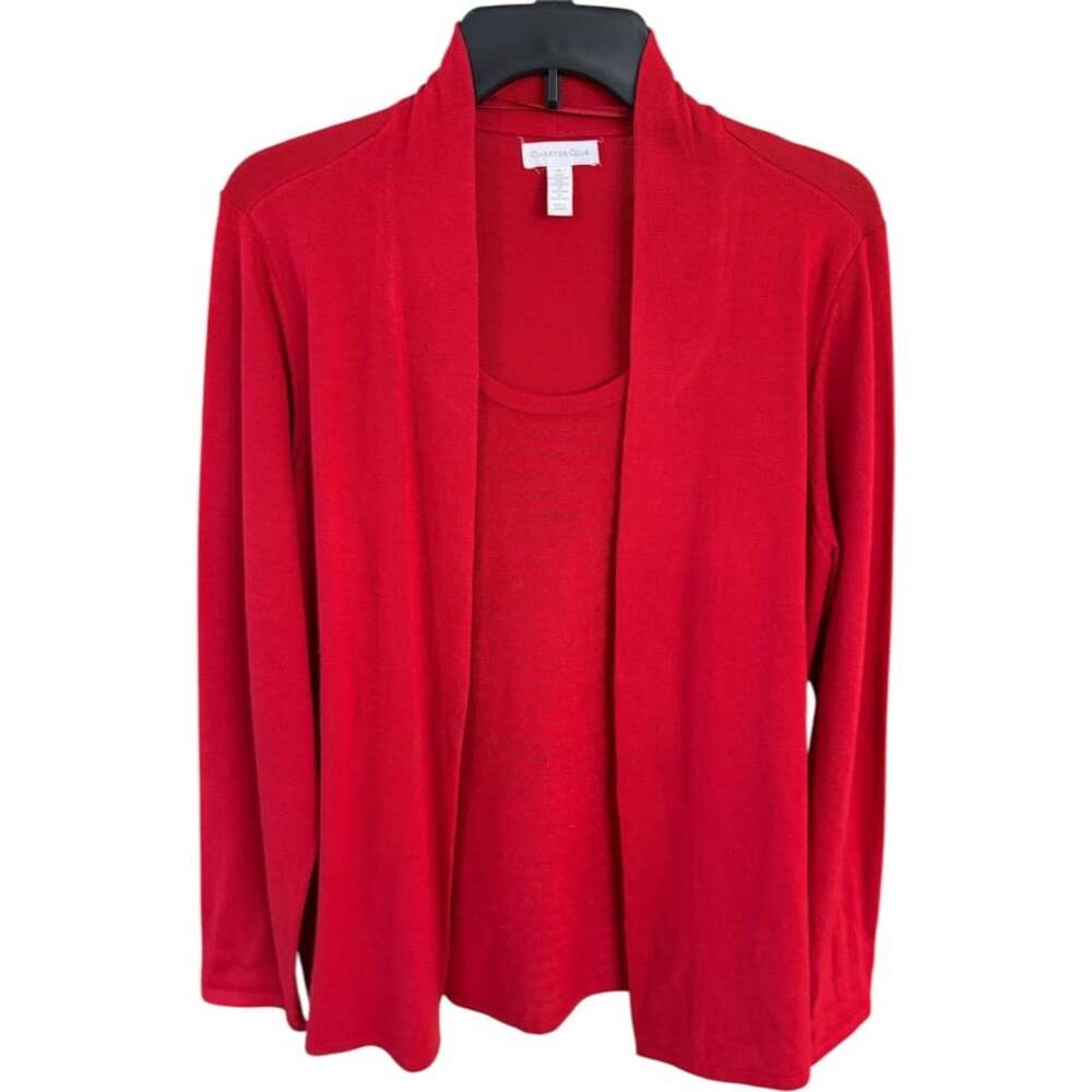 Charter Club Red Open Front Cardigan XL